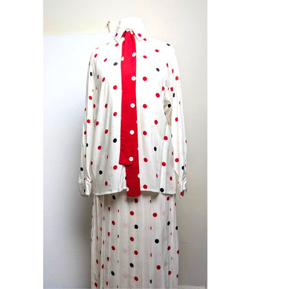 Vintage Evan Picone 3 Piece Polka Dot Skirt Set - 6