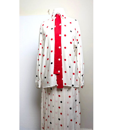 Vintage Evan Picone 3 Piece Polka Dot Skirt Set - 6