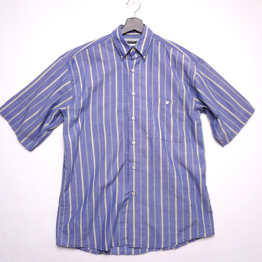 American Weekend Men’s Short Sleeve Button Down Striped Shirt S