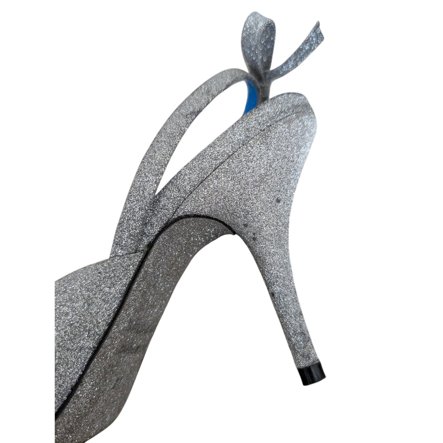 Balenciaga Glitter Knife Heels Slingback Bow 37