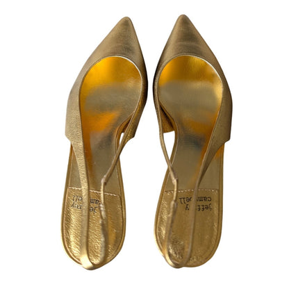 Jeffrey Campbell Gold Metallic Slingback Persona Pump (6)