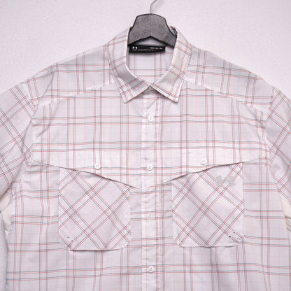 Under Armour Men’s Short Sleeve Button Down Plaid Shirt  M