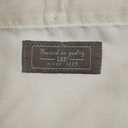 Lee Pleated and Cuffed Stone Color Khakis Size 34x32 100% Cotton