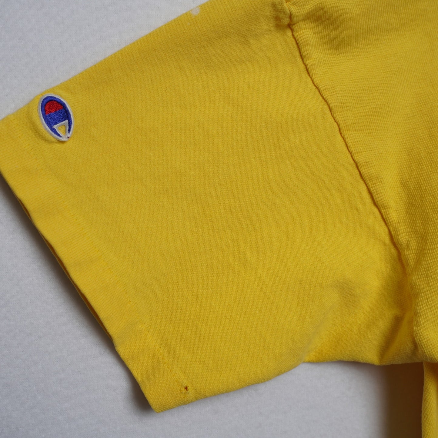 Vintage Yellow Champion Crewneck T-shirt Size L
