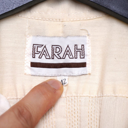 Vintage Farah Embroidered Guayabera Shirt Cuban Style 42