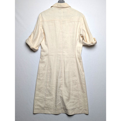 Women's Tahari Cream Shirt Dress 8