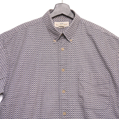 Natural Issue Men’s Short Sleeve Button Up Shirt Geometric Print 100% Cotton M