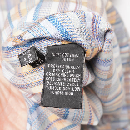 Jhane Barnes XL Button Front Shirt Plaid Woven Japan Fabric Retro