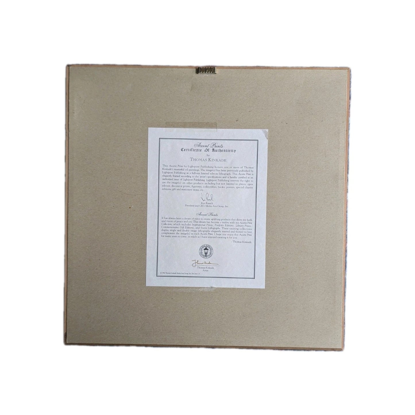 Thomas Kinkade Victorian Christmas I “O Come All Ye Faithful” COA Accent print