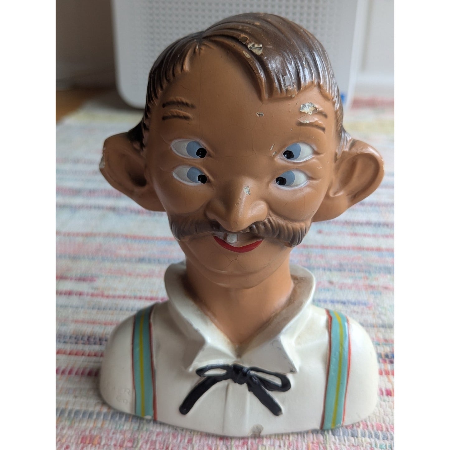 Vintage Alexander Backer ABCO 2 Faced 4 Eyed Drunk Man Chalk Ware Bust Bar