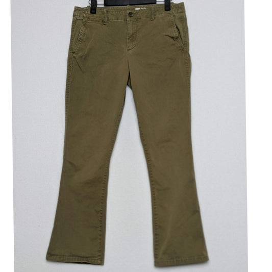 Vintage Gap Green Low Rise Flared Chino Pants Womens 2R