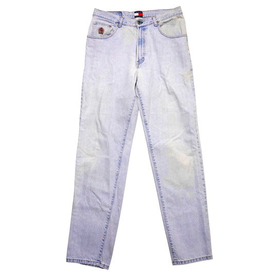Vintage Tommy Hilfiger Jeans Men's 34x34 Light Wash Denim Crest Logo Classic Fit