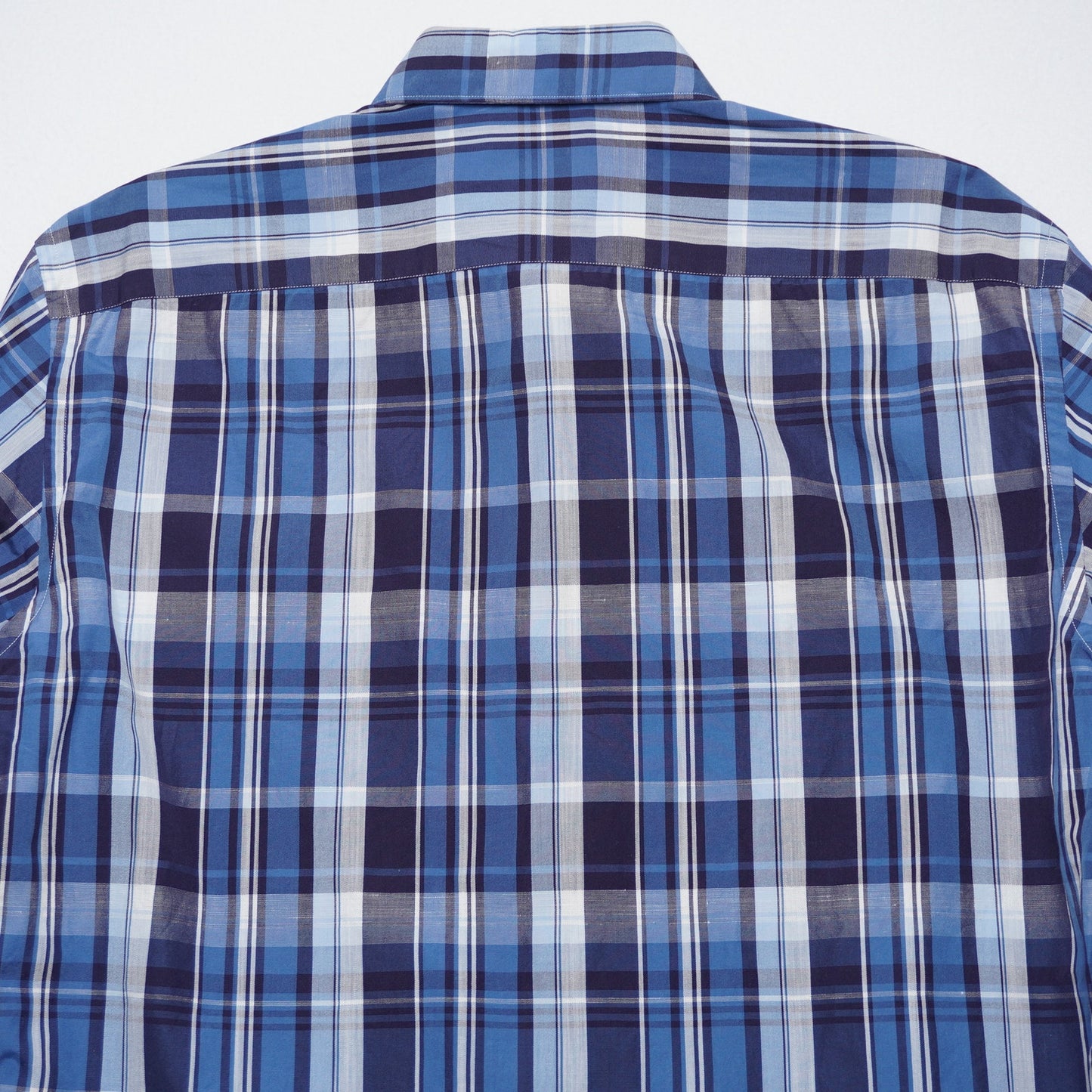 Ermenegildo Zegna Blue Plaid Cotton/Linen Blend Shirt L