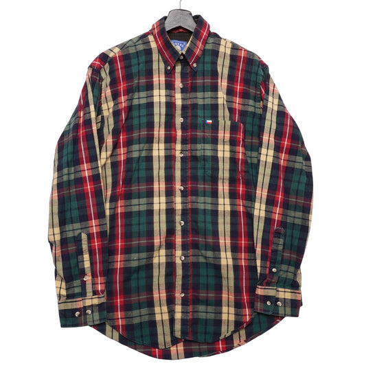 Texas Cotton Plaid Shirt Men’s Medium USA Made Pure Cotton Long Sleeve Button Down