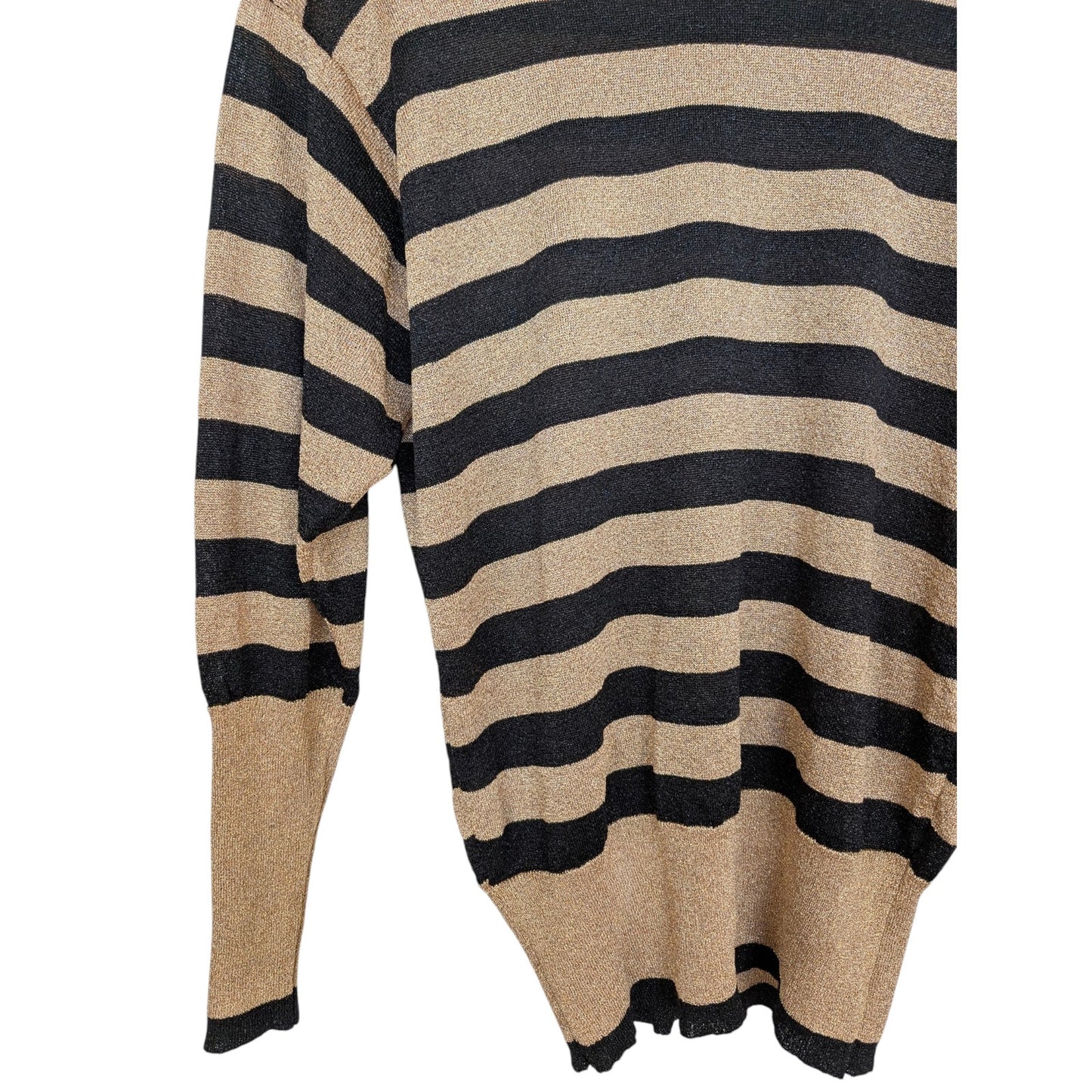 Vintage Levante Sport Marc Shale Glitter Long Sleeve Stripe Sweater