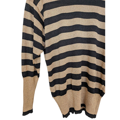Vintage Levante Sport Marc Shale Glitter Long Sleeve Stripe Sweater
