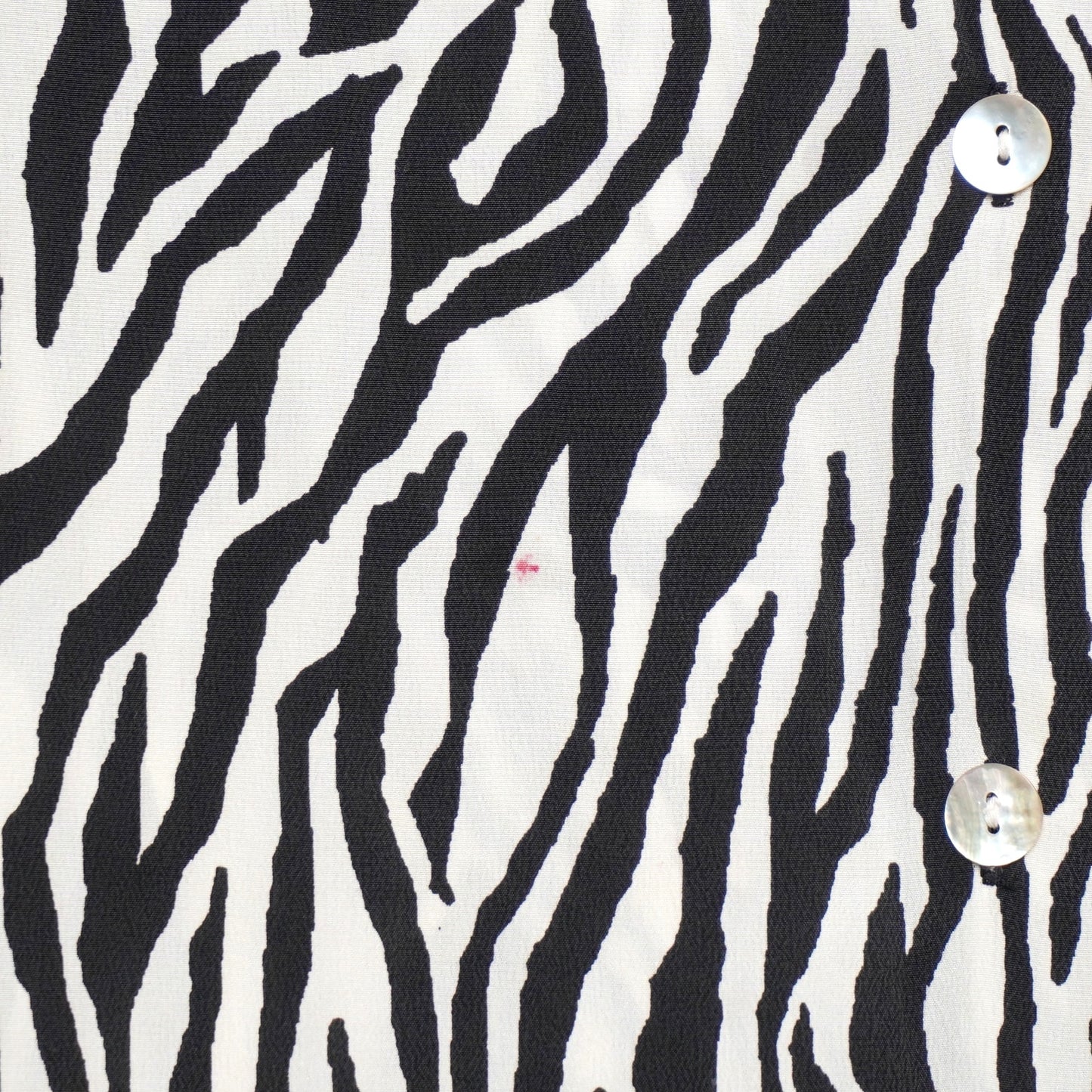 California Style Zebra Print 100% Silk Top XL