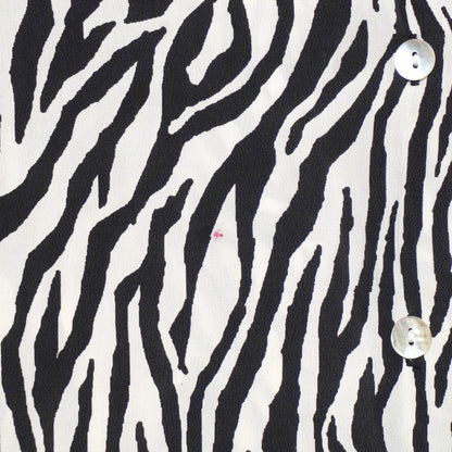 California Style Zebra Print 100% Silk Top XL