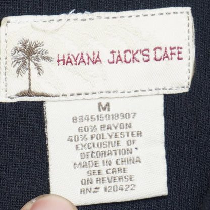 Havana Jack's Cafe Palm Tree Embroidered Button Down Shirt| Island Vibes