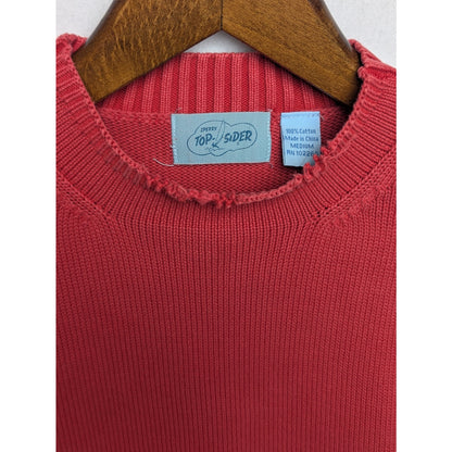 Vintage Sperry Top Sider Red Cotton Crewneck Sweater Men's Size M