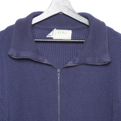 L.L. Bean USA Navy Cotton Full-Zip Sweater Jacket Men’s L