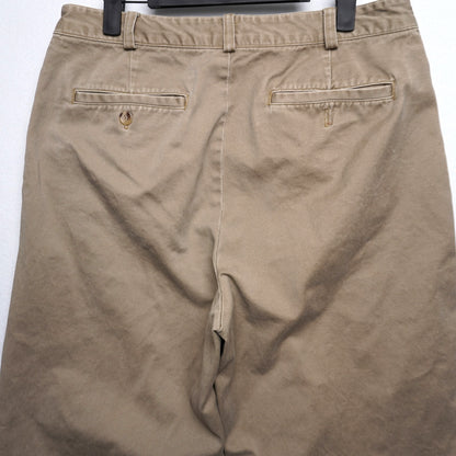 Vintage Banana Republic Khakis Flat Front Relaxed Fit Tapered Size 34
