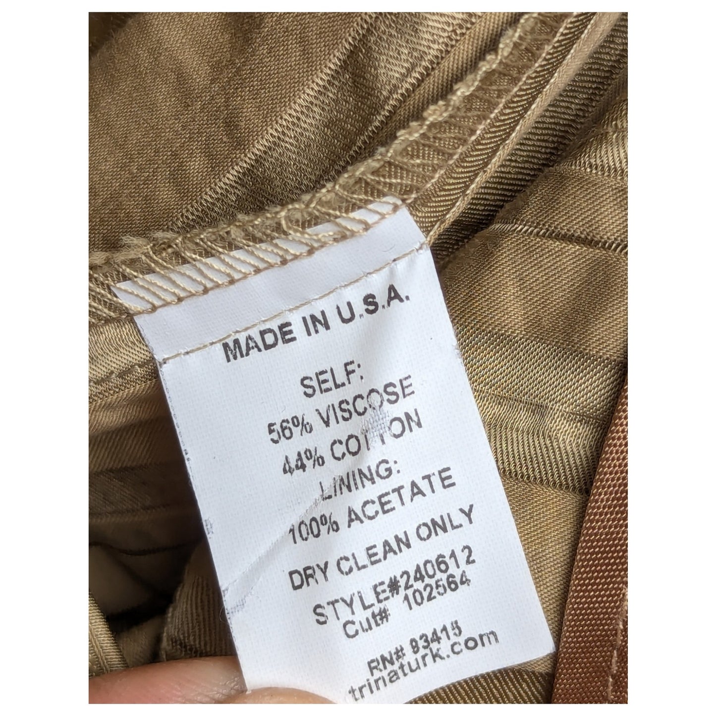 Trina Turk Gold Striped Pants Size 4