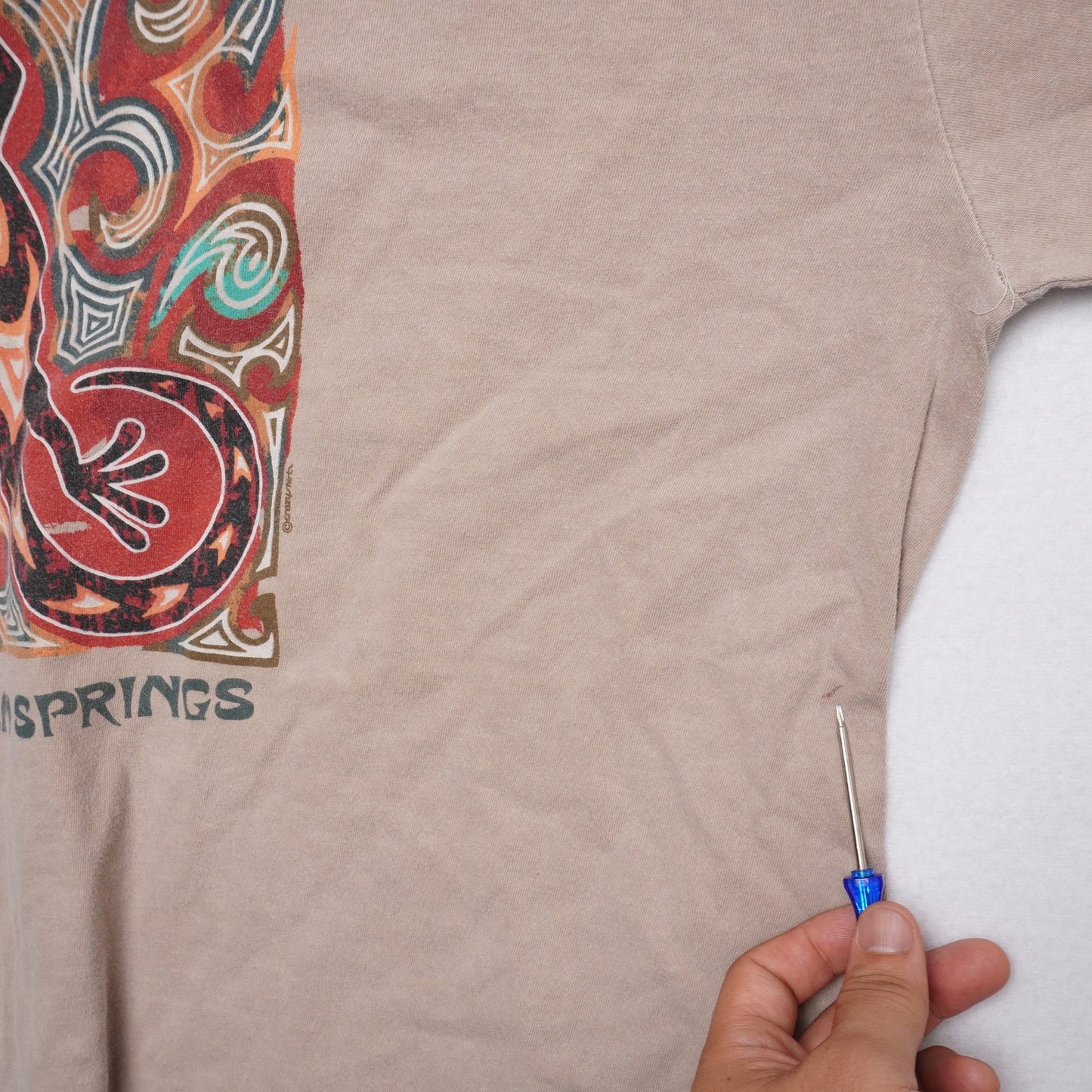 Vintage Crazy Shirts Long Sleeve Tee Palm Springs Lizard Tribal Art XL