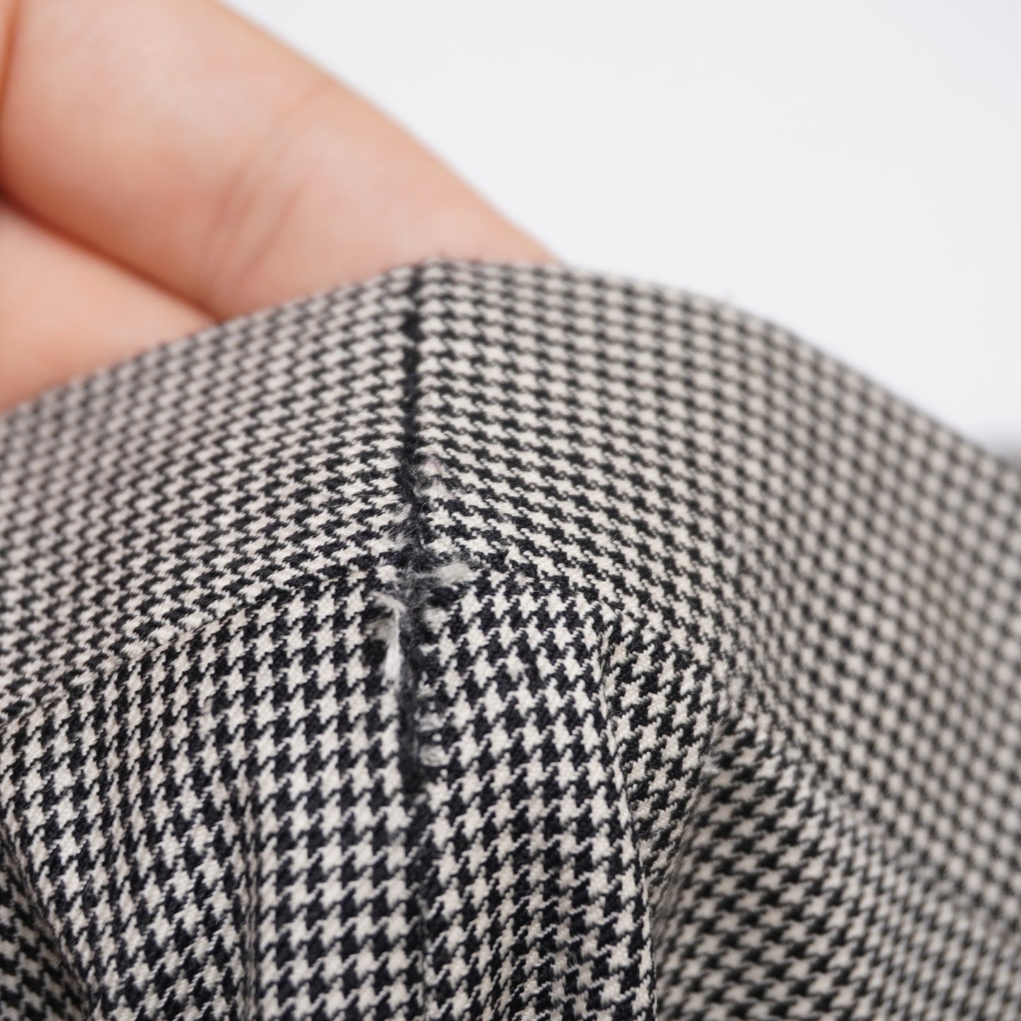 Santorelli Made in Italy Wool Dress Pants Micro Houndstooth Pleated Luxury Serge