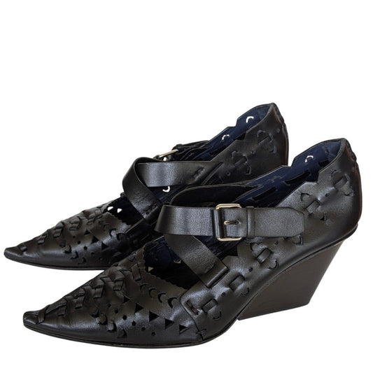 Celine Phoebe Philo Folk Wedge Pump Runway S/S 2016 36.5 Made in Italy