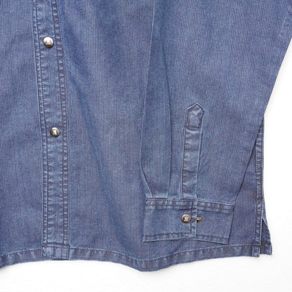 Grown General Denim Snap Button Western Shirt Men’s Large Workwear Cowboy Blue