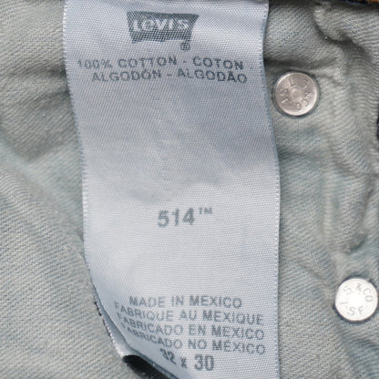 Levi's 514 Men's Straight Fit Jeans Blue Denim Made in Mexico Size 32