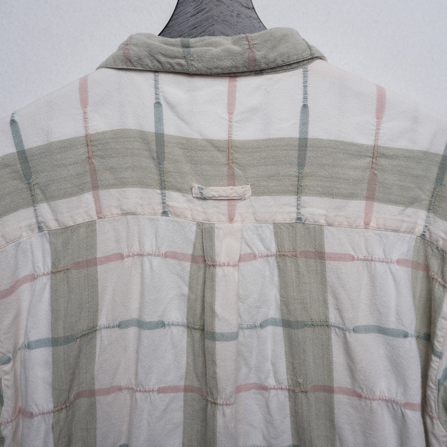 Vintage Bachrach Pink and Blue Striped Loop Collar Shirt Size L