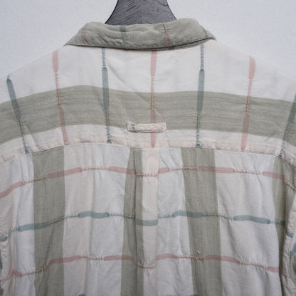 Vintage Bachrach Pink and Blue Striped Loop Collar Shirt Size L