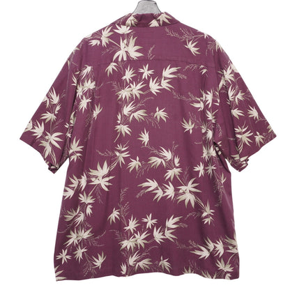 Aureus Silk Hawaiian Shirt Men’s XL Purple Floral 70% Silk Aloha Camp Collar