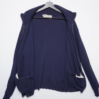L.L. Bean USA Navy Cotton Full-Zip Sweater Jacket Men’s L