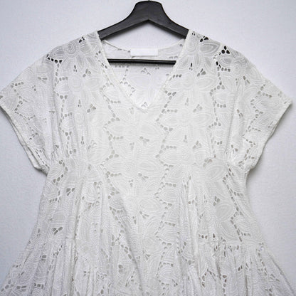 Merlette Ballou Floral 100% Cotton Eyelet Minidress XXS