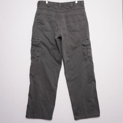 Wrangler Originals Cargo Pants Gray 34x32 Relaxed Fit Cargo Pockets 100% Cotton