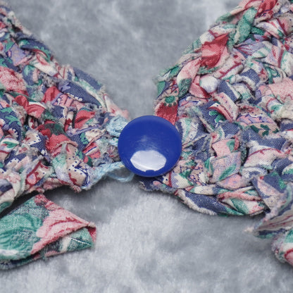 Vintage Handmade Fabric Fringe Collar Necklace – Boho Statement Piece