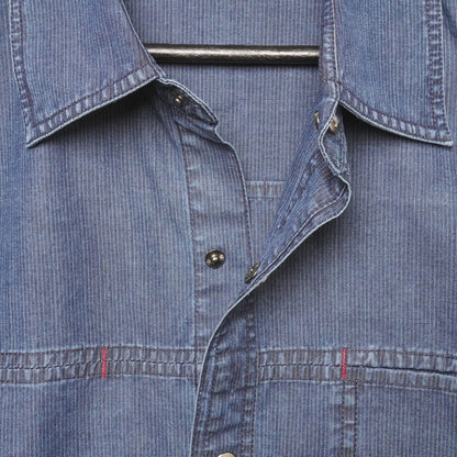 Grown General Denim Snap Button Western Shirt Men’s Large Workwear Cowboy Blue