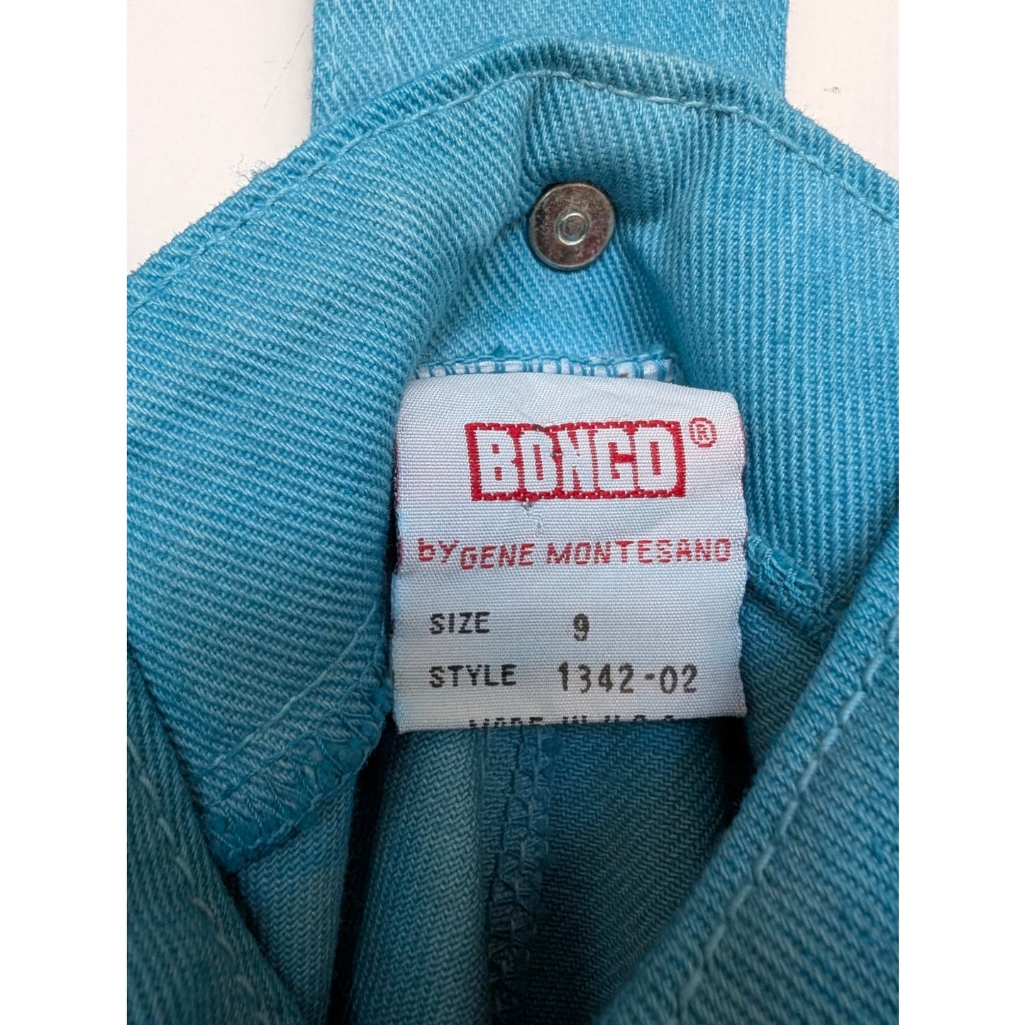 Vintage Bongo Sweatheart Neckline Denim Turquoise Dress 9