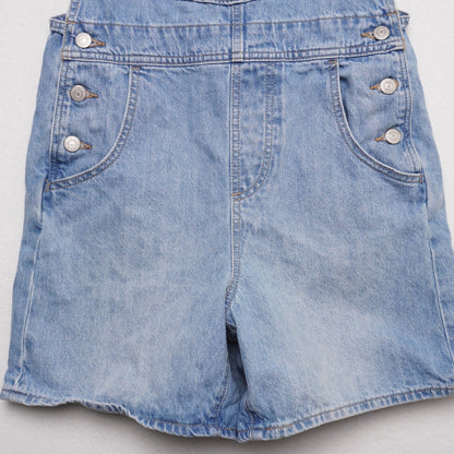 Levi's Denim Short Button Bib Overalls Women's S  16" Waist 34" Length