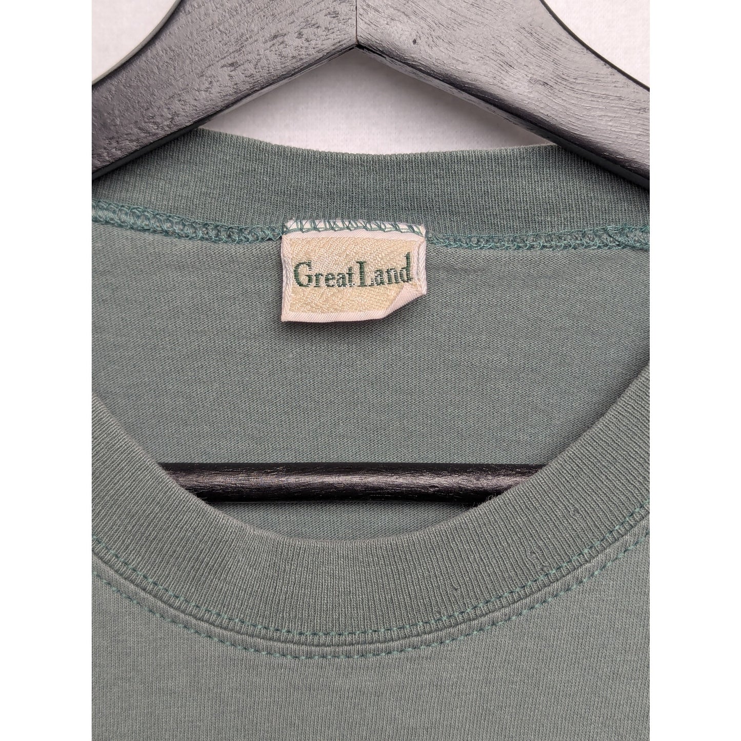 Vintage Great Land Green Tshirt 100% Cotton Made in USA XLT