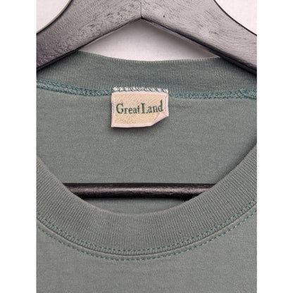 Vintage Great Land Green Tshirt 100% Cotton Made in USA XLT