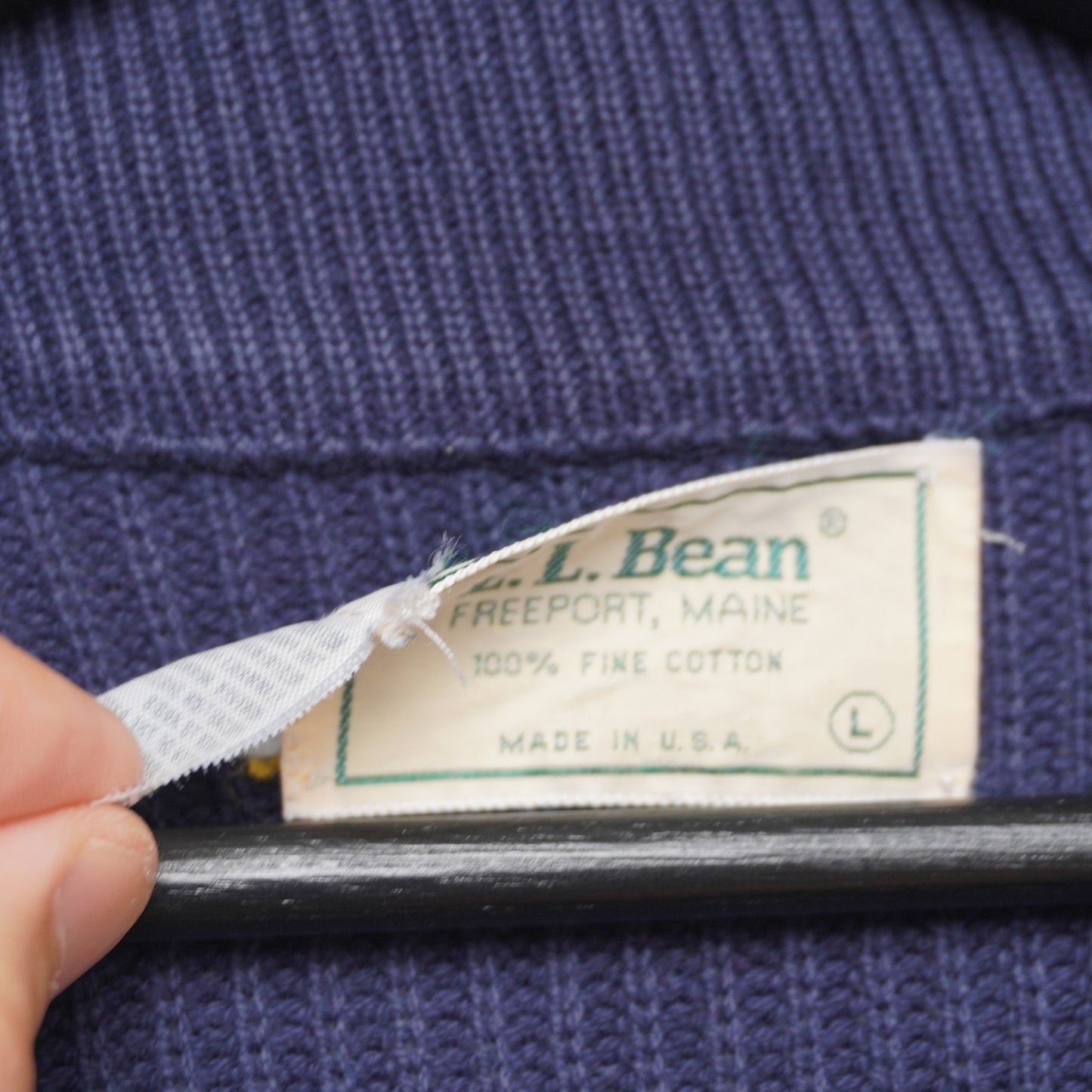 L.L. Bean USA Navy Cotton Full-Zip Sweater Jacket Men’s L