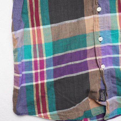 GANT Authentic Indian Madras Plaid Shirt Short Sleeve Button Down Men's Large