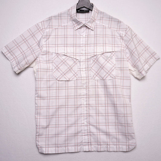 Under Armour Men’s Short Sleeve Button Down Plaid Shirt  M