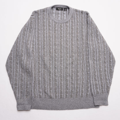 Vintage Neiman Marcus 100% Cashmere Cable Knit Sweater Blue Gray Men's XXL