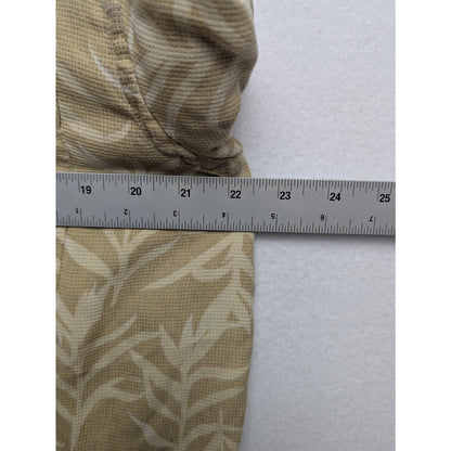 Alfani Tan 100% Silk Shirt Men's L -  Abstract Floral Print Size L Camp Collar