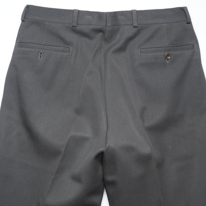 Armani Collezioni Dark Gray Wide Leg Wool Trousers